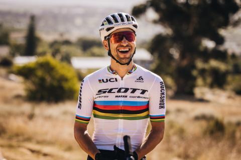 Mountainbiker Nino Schurter beim Training
