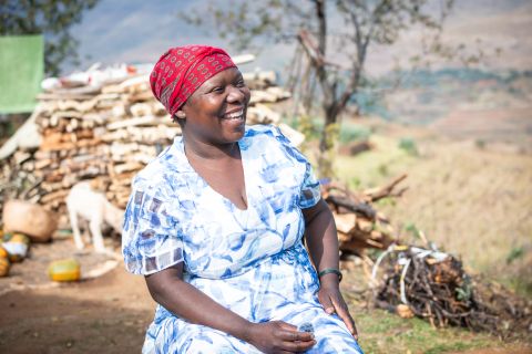 ’Matšoeu Qhophela in her village