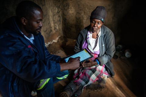 The community health worker enters the data of the patient into the app