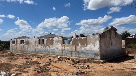 Health center destroyed after cyclone in Mozambique